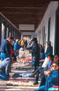 Shop for jewelry outside the Palace of the Governors (Photo courtesy of Chris Corrie/Santa Fe, NM.)
