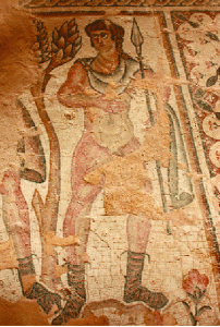 A hunter from the Nile Festival Building at Sepphoris. Photograph by Ilan Sharif.
