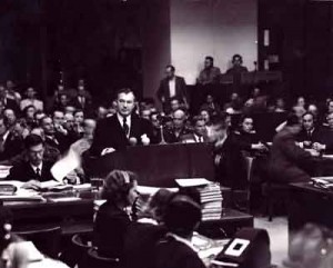 Justice Robert Jackson at the Nuremberg trial.