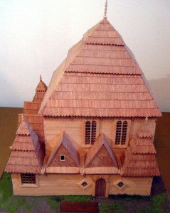 Model of Wysokie Mazoweckie Synagogue, built c.1610, earliest recorded wooden synagogue.