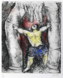 Samson Destroys the Temple, The Bible Series,' Haggerty Museum of Art, Gift of Patrick and Beatrice Haggerty Marc Chagall © 2012 Artists Rights Society (ARS) New York / ADAGP, Paris.