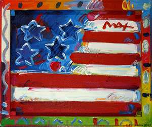 'Flag With Heart,' XII, #218, 2011, acrylic on canvas, 20 x 24 inches.